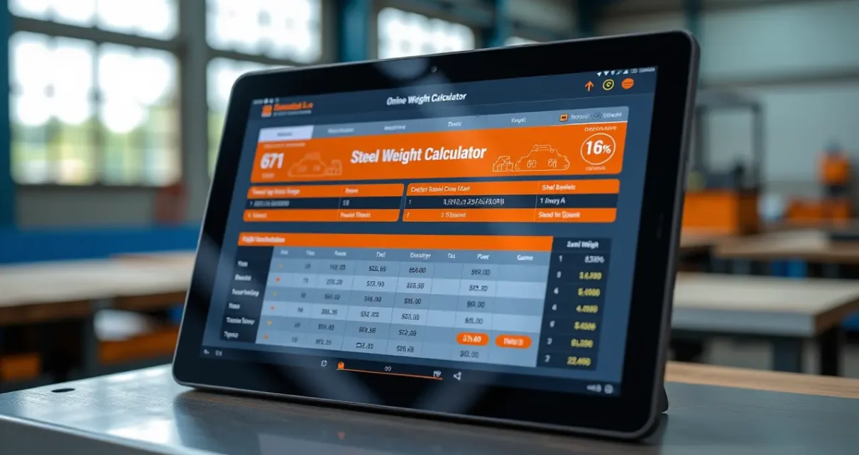 Nowoczesny kalkulator wagi stali online do precyzyjnych obliczeń profili, blach i rur.
