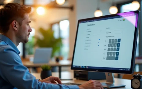 Kalkulator Okresu Wypowiedzenia Umowy o Pracę | Oblicz Swój Termin Szybko i Dokładnie 2 Komputer wyświetlający kalkulator okresu wypowiedzenia umowy o pracę, ułatwiający szybkie obliczenia.