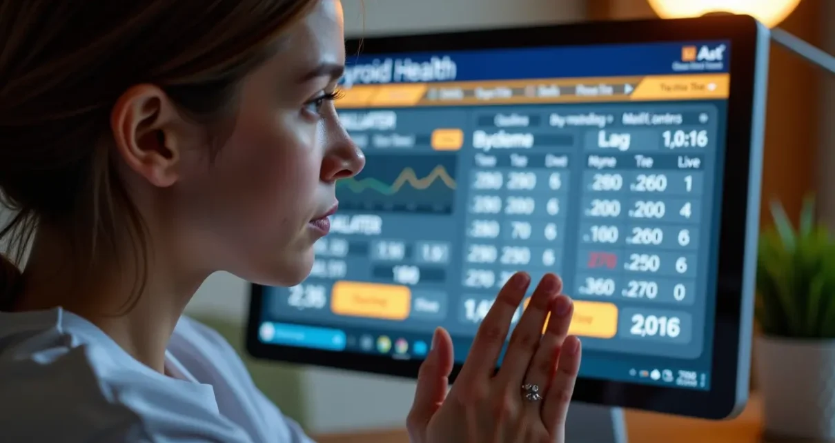 Ekran komputera wyświetlający interaktywny kalkulator ft3 ft4 online do konwersji wyników tarczycy.