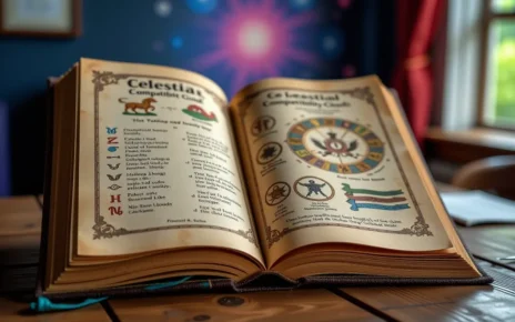 Test Kompatybilności Znaków Zodiaku: Kompletny Przewodnik po Astrologicznym Dopasowaniu 2 Grafika przedstawiająca test kompatybilności znaków zodiaku, z symbolami astrologicznymi i parą.